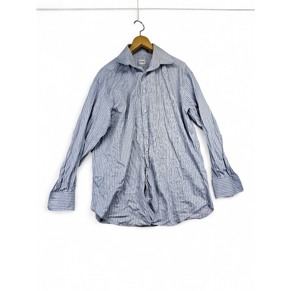 Armani Collezioni Men's Striped Dress Shirt 16.5 Collar